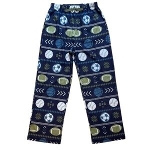 4/$25 Saint Eve Boys Wide Leg Fleece Pajama Pants Size 12 Sports Print